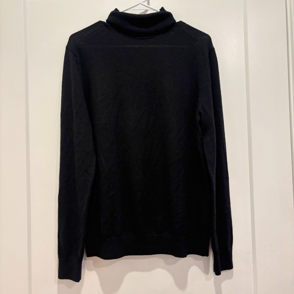 Banana Republic Mens Black 100% Merino Wool Turtleneck Pullover Sweater Size M